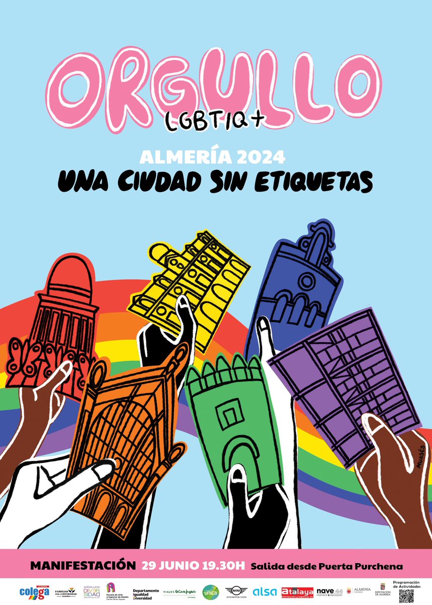 El Orgullo LGTBI+ de ALMERÍA vuelve a las calles para llenar la ciudad de color con la GRAN MANIFESTACIÓN ORGULLO LGBTI+  ALMERIA 

Ya seas LGBTI+ o heterosexual es la FIESTA y MANIFESTACIÓN de TODOS/AS/ES
¡Acude, Participa!

#orgulloalmeria #orgullolgbt #pride🌈 #almeria #lgbti