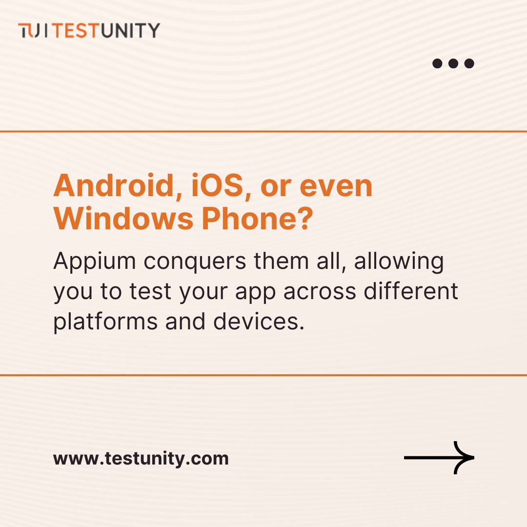 TestunityI's tweet image. Heres Why we think #Appium our Champion,For More Details visit our website below
check out testunity.com 🔍

#testunity #software #softwaredevelopment #testing #automation #manualtesting #selenium #Jira #softwaredeveloper #softwareengineer #india #bangalore