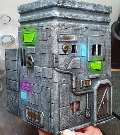Corvusgamester1's tweet photo. The MidRim City Administration Building painted up by nate_zettle on Insta. https://t.co/iEf6DoiuVp #3Dprinting #wargaming #judgedredd #starwarslegion #scifi #infinitythegame #cyberpunk #firefight #necromunda #terrain #tabletopgaming #warhammer40k #realitysedge #stargrave https://t.co/ytshuKdEyl