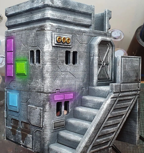 Corvusgamester1's tweet photo. The MidRim City Administration Building painted up by nate_zettle on Insta. https://t.co/iEf6DoiuVp #3Dprinting #wargaming #judgedredd #starwarslegion #scifi #infinitythegame #cyberpunk #firefight #necromunda #terrain #tabletopgaming #warhammer40k #realitysedge #stargrave https://t.co/ytshuKdEyl