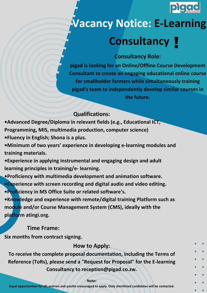Vacancy Notice: E-Learning Consultancy!
Date of Posting: 17.06.2024
Closing Date: 02.07.2024
<a href="/helpfromgermany/">Help – Hilfe zur Selbsthilfe</a> <a href="/BMZ_Bund/">Bundesentwicklungsministerium</a> <a href="/maodzak/">SAMUTOKO 26🇿🇼</a>