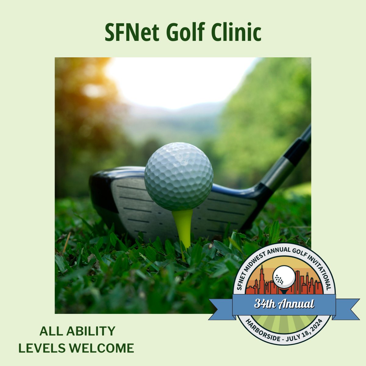 The SFNet Midwest Women's Committee is hosting a Golf Clinic at the July 18th Golf Invitational. Participants receive instruction on driving, putting, and chipping from PGA pros. 

Register here: community.sfnet.com/midwestchapter…