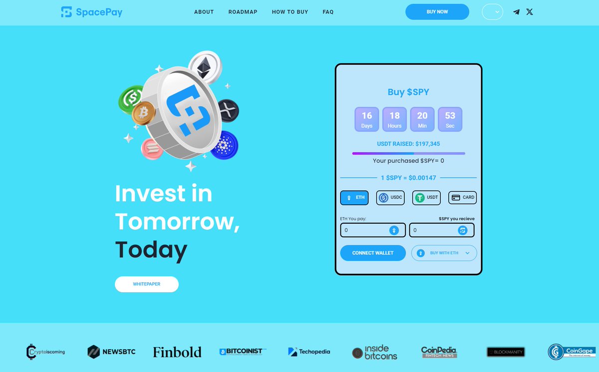 SpacePay $SPY is another likely presale scam to avoid. This project is  being promoted by known scamtubers on YouTube. Despite claiming to offer  financial payment services, the team remains undoxxed, which is