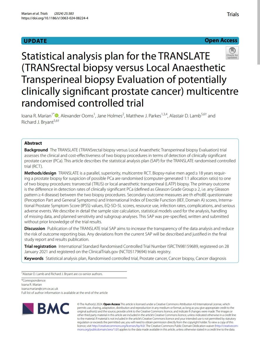 TRANSLATE Trial (@translatetrial) on Twitter photo Our #StatisticalAnalysisPlan now published in <a href="/BioMedCentral/">BMC</a> #Trials
#NotLongNow!!
<a href="/SITU_Oxford/">SITU Oxford</a> <a href="/OCTRUctu/">OCTRU Trials Hub</a> <a href="/NDSurgicalSci/">Nuffield Department of Surgical Sciences</a>
trialsjournal.biomedcentral.com/articles/10.11… Our #StatisticalAnalysisPlan now published in <a href="/BioMedCentral/">BMC</a> #Trials
#NotLongNow!!
<a href="/SITU_Oxford/">SITU Oxford</a> <a href="/OCTRUctu/">OCTRU Trials Hub</a> <a href="/NDSurgicalSci/">Nuffield Department of Surgical Sciences</a>
trialsjournal.biomedcentral.com/articles/10.11…