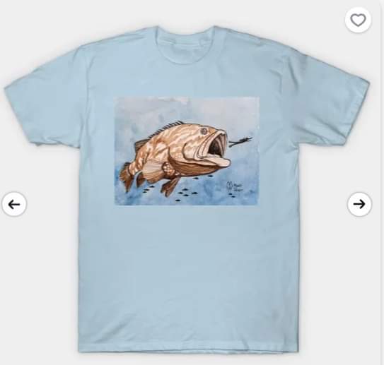 MattStarrFineA1's tweet photo. I am excited to share my recently painted 6” x 9” watercolor and ink painting of a mammoth grouper about to gulp a scuba diver with  some products.  https://t.co/OW5ElLkRVV
#mattstarrfineart #art #gift #giftideas #tshirts #homedecor #grouper #groupers #fish #scuba #diver #dive https://t.co/zShUp2EZp5