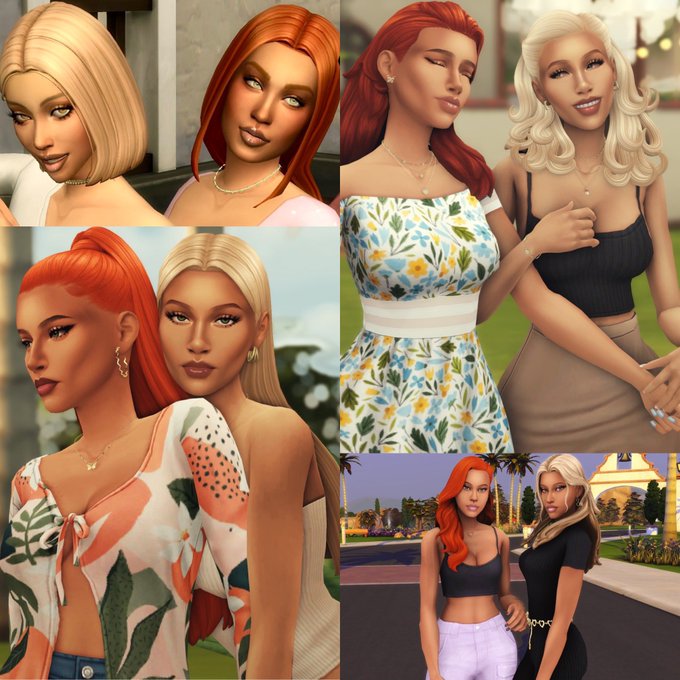 The evolution of the Caliente sisters in my past saves along side my present save versions, my sim style