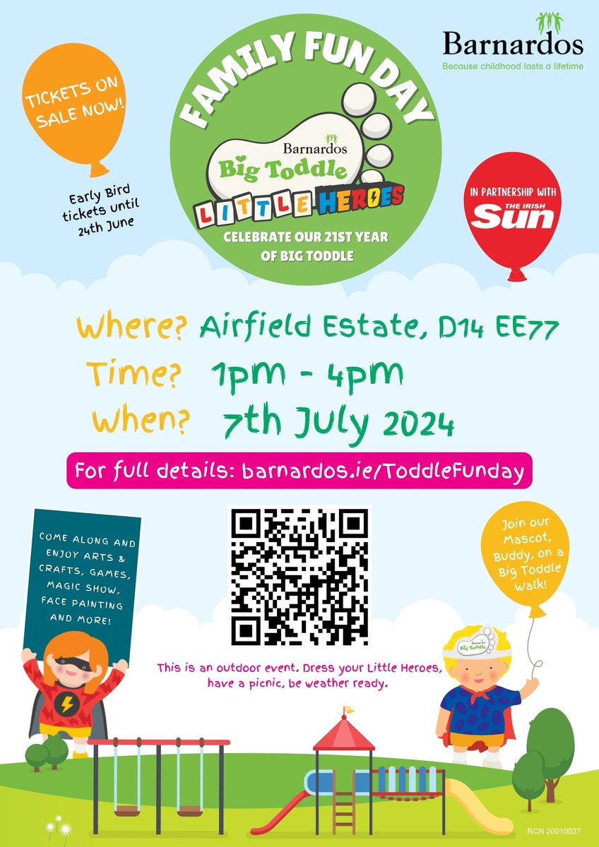 🍉 Alison Kelly (@alisonmckelly) on Twitter photo Are you looking for a fun family day out this summer?🌞Come join us at <a href="/AirfieldEstate/">Airfield Estate</a> for our Big Toddle Family Fun Day in partnership with <a href="/IrishSunOnline/">The Irish Sun</a> 💚
Races🏅Games🤹♀️Magic show🪄 Puppet show🎪Face-painting🤡And much more! Early bird tickets 👉barnardos.ie/toddlefunday Are you looking for a fun family day out this summer?🌞Come join us at <a href="/AirfieldEstate/">Airfield Estate</a> for our Big Toddle Family Fun Day in partnership with <a href="/IrishSunOnline/">The Irish Sun</a> 💚
Races🏅Games🤹♀️Magic show🪄 Puppet show🎪Face-painting🤡And much more! Early bird tickets 👉barnardos.ie/toddlefunday