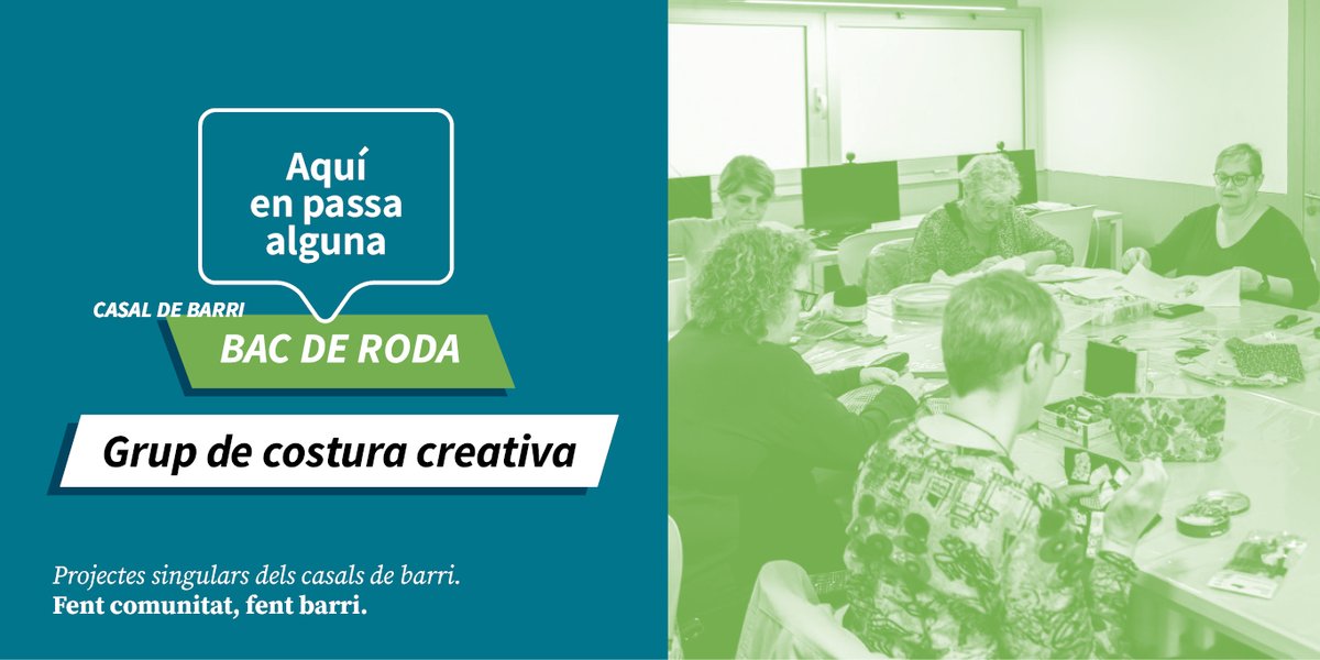 Aprendre a cosir en companyia: aquesta és la filosofia del grup de costura creativa de <a href="/CdBacdeRoda/">CasalBarriBacDeRoda</a>

Un dels molts grups de #costuracomunitària de #Barcelona autogestionats i allotjats en un equipament de proximitat: un #casaldebarri.

via.bcn/VUvu50SixNL