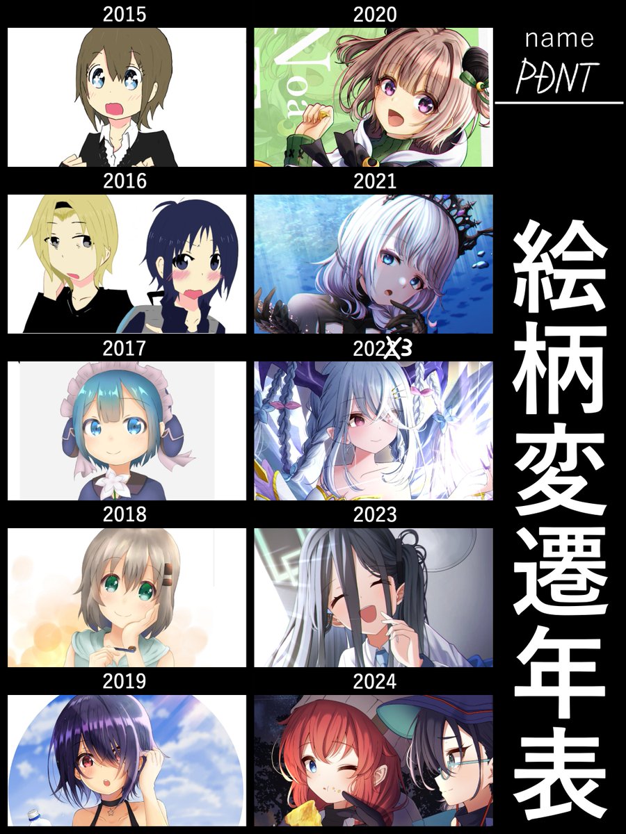 テンプレお借りしました!
上手くなってる・・・よね?
#絵柄変遷年表 