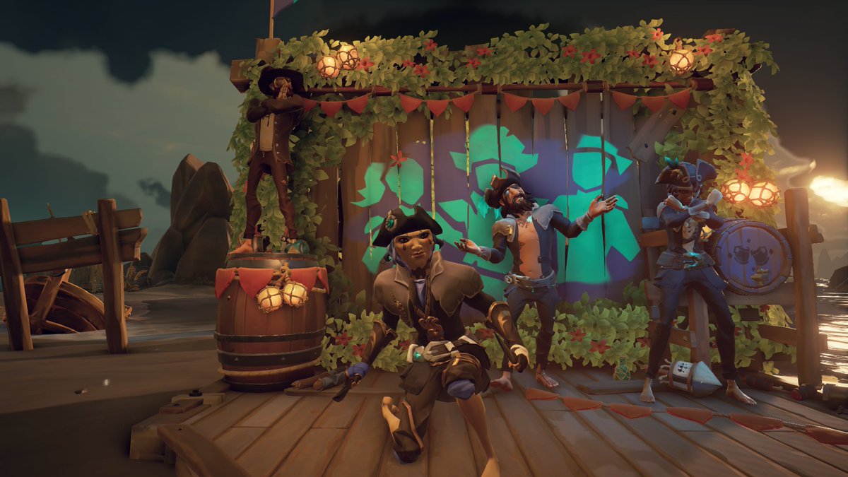 SailorPolybee's tweet photo. Took advantage of the Community Weekend with some of the boys ! A little bit of Galleon dive was a lot of fun.

Thank you @seaofthievesgame , the Community Weekend as well as Gold &amp; Glory is such a fun time to be on Seas !

@SeaOfThieves #BeMorePirate @CoupleofSailors https://t.co/kbfdmnpjaS