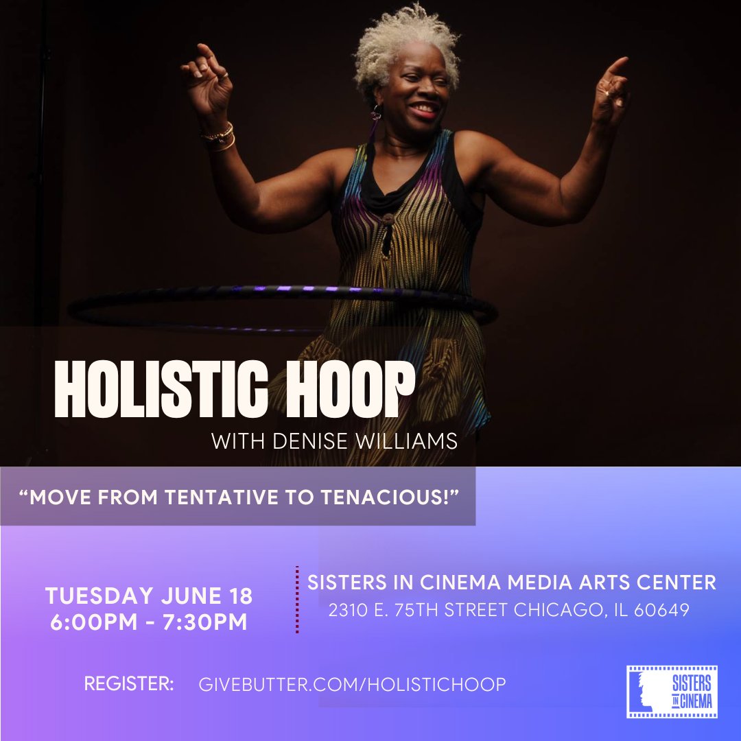 Get moving this Tuesday with Denise E. Williams!

HOLISTIC HOOP is a workshop dedicated to wellness-based movement accompanied by sounds of 1940s Swing, Lindy, Balboa, Blues and Afrobeat, Dancehall, Hip Hop, Twerk, Tap, and Zumba-inspired songs.

Visit: givebutter.com/HOLISTICHOOP