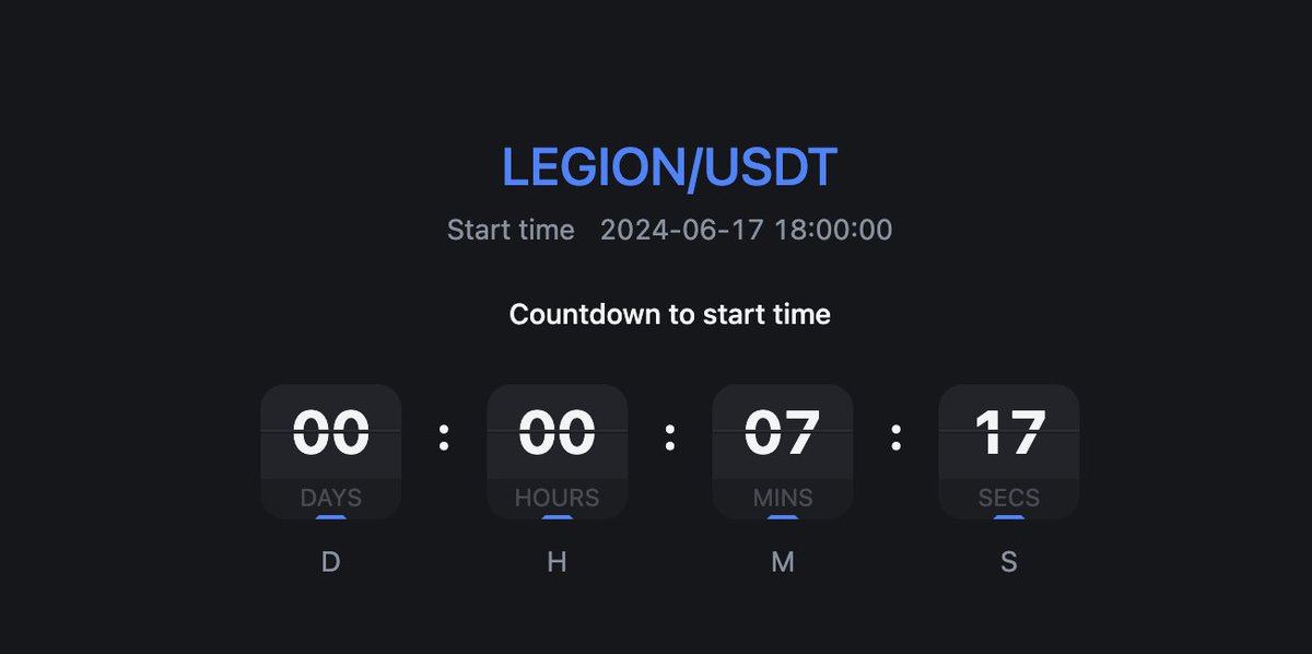 We made it, Anon.

Less than 10 minutes to go for the $LEGION TGE on  <a href="/MEXC_Official/">MEXC</a> and @gate_io 
mexc.com/exchange/LEGIO…
gate.io/trade/LEGION_U…