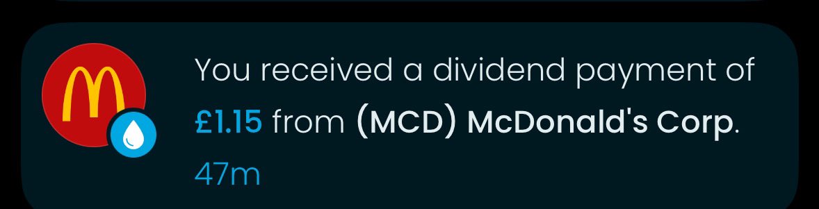 McTasty!

What dividends are you receiving today?