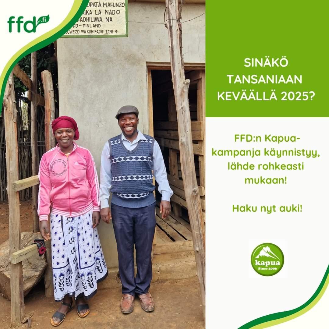 Lähde mukaan vapaaehtoiseksi vahvistamaan FFD:n työtä Tansaniassa! 🍅🥔🥑

👀 Ole nopea - haku auki enää tämän viikon!

Lisätietoja: ffd.fi/kapua

@kapuafi <a href="/FFDfinland/">Food and Forest Development Finland - FFD</a> <a href="/MTKry/">MTK</a> <a href="/SLC_lantbruk/">SLC</a> <a href="/PellervoFi/">Osuuskuntien Keskusjärjestö Pellervo</a> <a href="/ProAgria/">ProAgria</a>