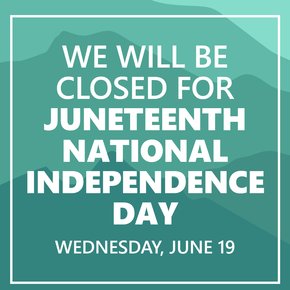 In observance of Juneteenth, our branches will be closed on Wednesday, June 19. Digital services and ATMs will remain available. 🏧
