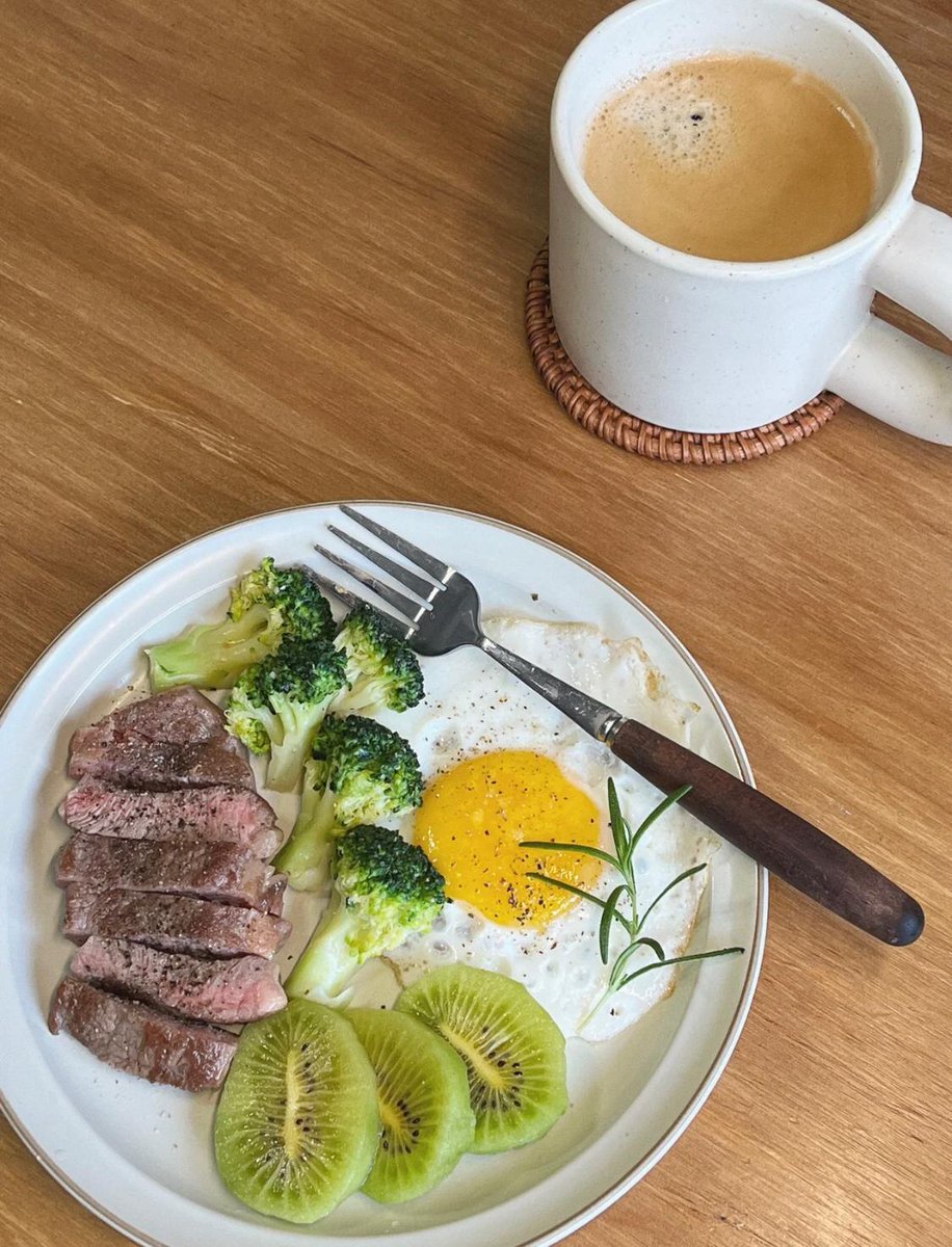 A small breakfast, a big smile.