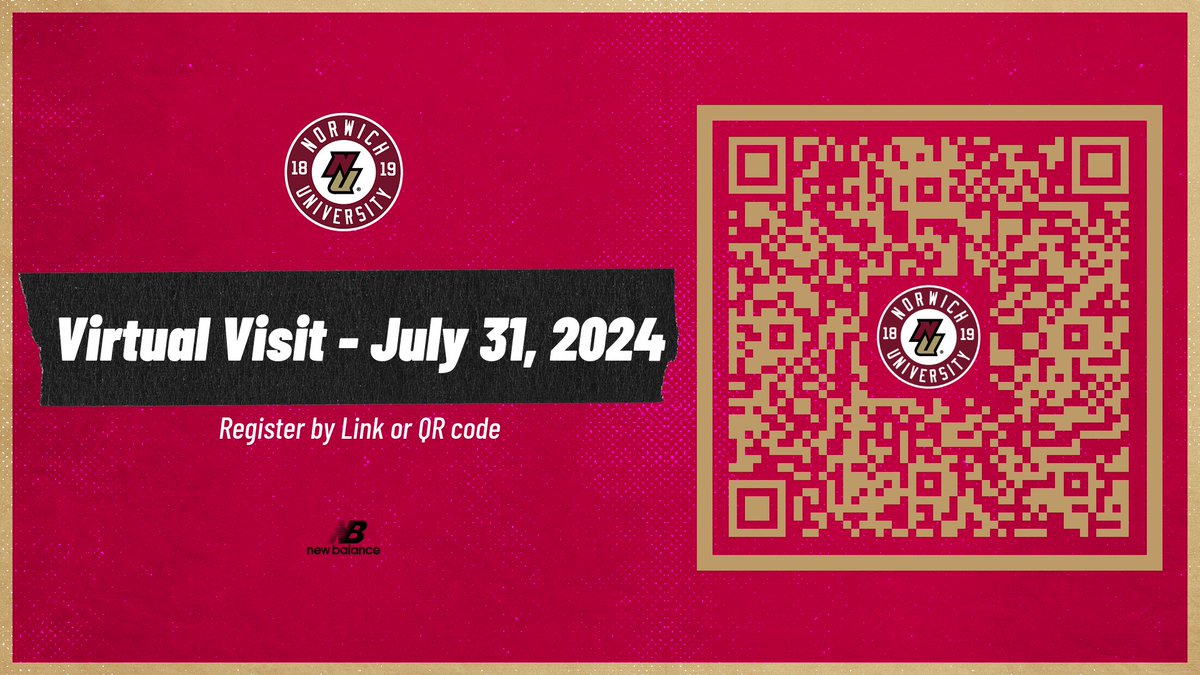 2 great opportunities to meet our staff and experience Norwich University

July 28th in person Summer Prospect Visit: connect.norwich.edu/register/?id=5…

July 31st Virtual Visit: connect.norwich.edu/register/?id=3…