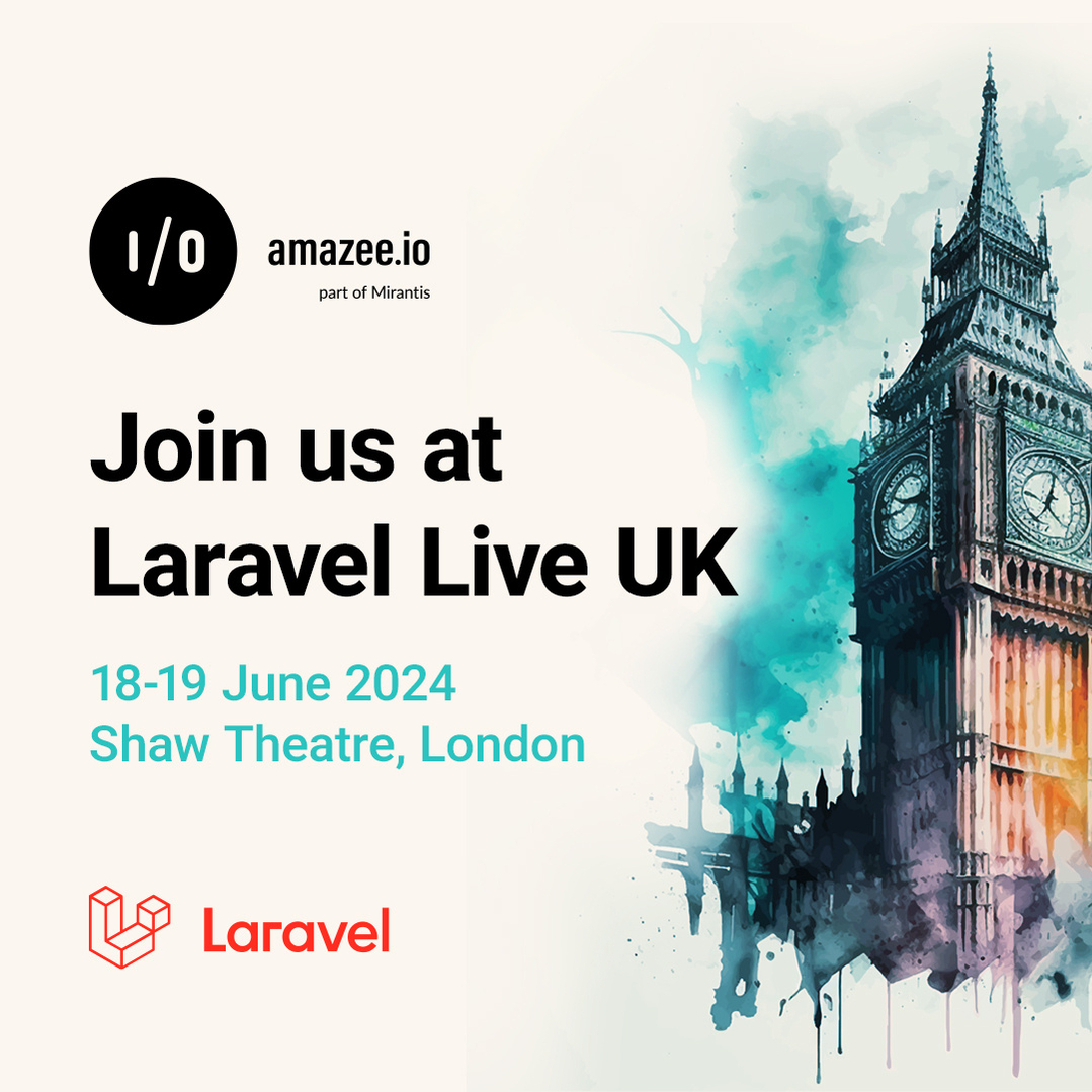 amazeeio's tweet photo. 🇬🇧 Join us for 2 days of insightful sessions, networking, &amp; learning with #Laravel &amp; #PHP enthusiasts at #LaravelLiveUK on June 18-19, 2024. Connect with @gekkebende to discuss our powerful &amp; flexible Laravel container deployment &amp; hosting solutions. ℹ️ https://t.co/E9LAA9Mq4f 🎟️ https://t.co/cbn7CFAdti