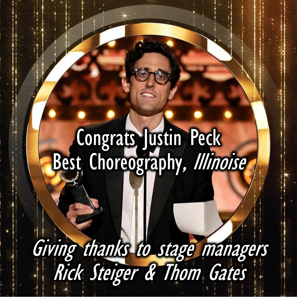 The #TonyAwards rocked! How many #stagemanager shout outs &amp; mentions did you count? #1, #JustinPeck w/ Best Choreography <a href="/IllinoiseStage/">Illinoise: A New Broadway Musical</a> who mentioned the late Thomas Gates (PSM) &amp; Thom's husband Rick Steiger, also a #stagemanager &amp; who worked on previous versions of the show.