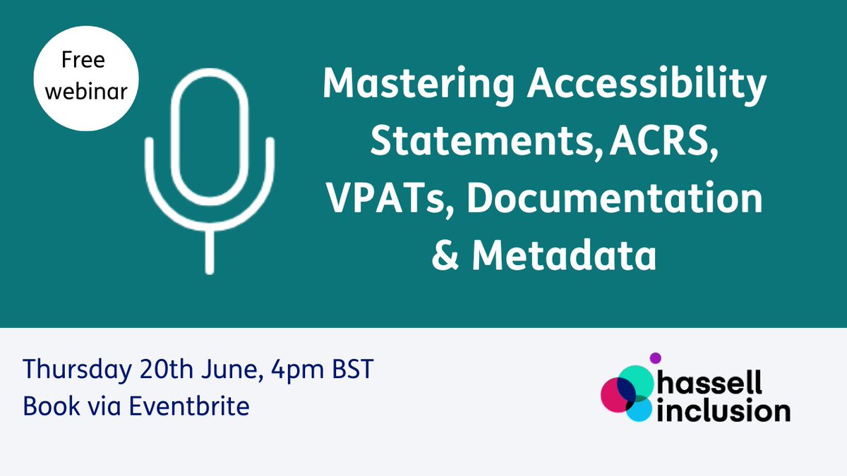 HassellInc's tweet photo. How will the European Accessibility Act (EAA) legislation impact the documentation of the accessibility of your products and services?

Find out at our June webinar, book your free place here https://t.co/936hJDdrle

#A11y #EAA #Digital #Websites #InclusiveDesign https://t.co/HnB6Y35gYo