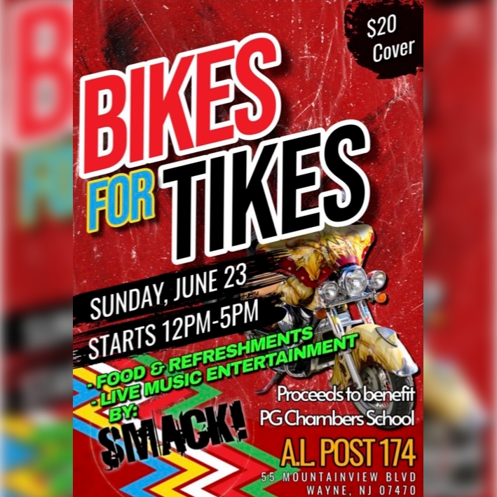 On Sunday, June 23rd, from 12 - 5 pm, 10 North Jersey motorcycle clubs are all coming together to hold a fundraiser for children with disabilities. There’ll be food, music, vendors, raffles, prizes, bounce houses, and more! P.G. Chambers School families attend for free.