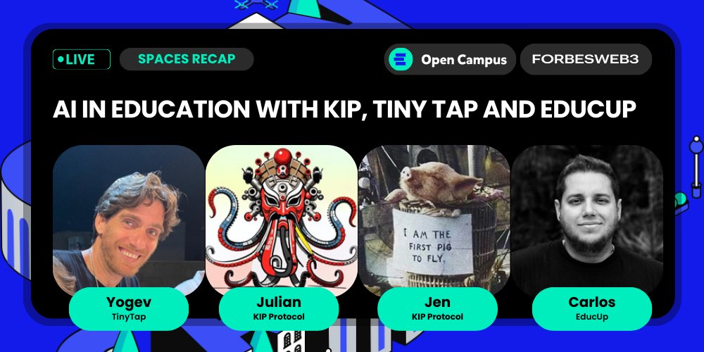 hellowillfan's tweet photo. We can automate boring tasks, provide personalized learning, enhance the quality of education with AI.

How, and where do we start?

Here’s what @Yogevshelly from @TinyTapAB, @carlosraul_777 from @educup_official, and @julian_kip @HumanLevelJen from @KIPprotocol had to say

🧵 https://t.co/Msx4fcyvtu