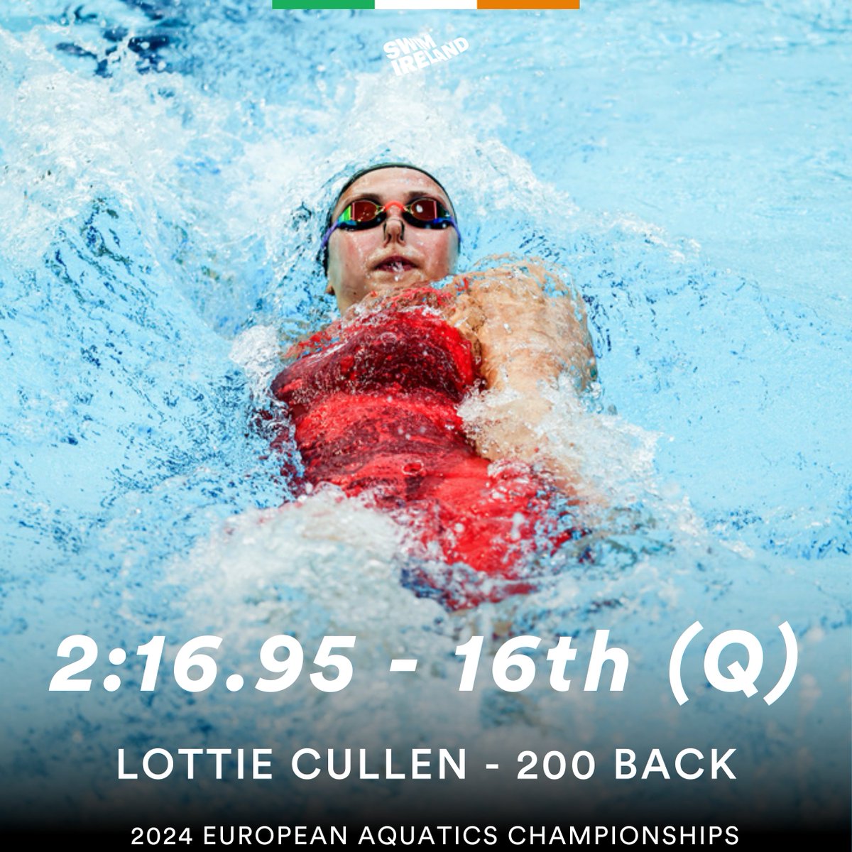 𝟮𝟬𝟬 𝗕𝗔𝗖𝗞 | 𝗥𝗘𝗦𝗨𝗟𝗧

Lottie Cullen, on her international debut, goes 2:16.95 to finish 16th and progress to the 200 Back SF!

#EACBelgrade2024