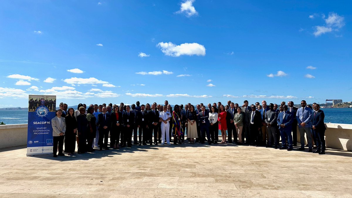 seacopeu's tweet photo. #LIVE from Lisbon 🇵🇹! Today marks the start of #SEACOP 1st inter-regional event under our 6th phase. We're bringing together 90+ high-level reps from 20 countries to tackle illicit maritime routes! 🌍🚢#GlobalCooperation #IllicitFlows @IllicitRoutes @EU_FPI @maoc_n https://t.co/37J57LNdtG