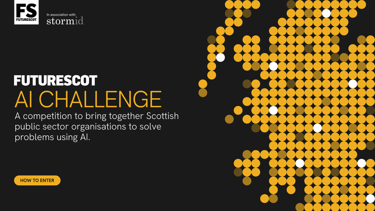 🤖 We are delighted to announce the launch of the Futurescot AI Challenge - in association with <a href="/stormid/">Storm ID</a>  

💡Open to all public sector organisations in Scotland 
💡Explore how AI could benefit your organisation and improve public services 
→ Apply now: aichallenge.scot