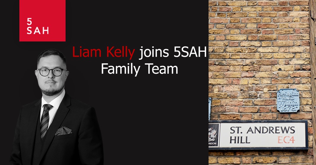 Liam Kelly joins 5SAH Family Team as a Door Tenant

Liam specialises in private children proceedings and financial remedy proceedings

He is recognised in Chambers and Partners 2024 as “Up and Coming” with an impressive and growing practice in family law

bit.ly/5SAHLiamKelly