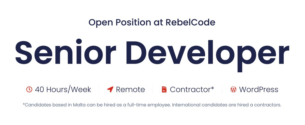 markzahra's tweet image. At @RebelCodeHQ, we’ve spent over a decade building WordPress plugins into successful tools as a small bootstrapped team.

We’re now looking for a Senior Developer to join us and take ownership of our WordPress plugins’ development.

Interested? Apply 🔽🔽
rebelcode.com/careers/open-p…