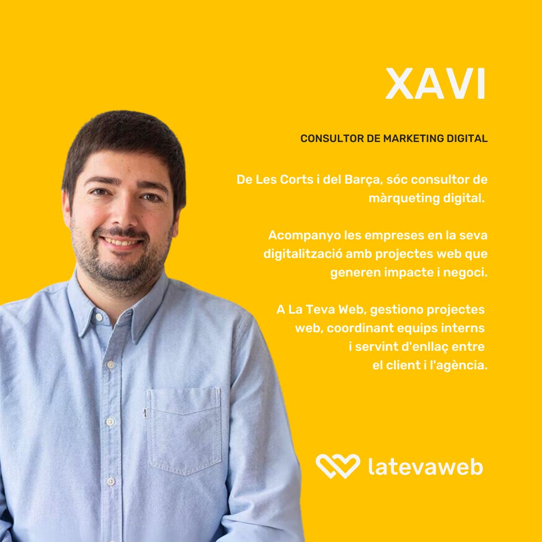 latevaweb's tweet image. 🌟 Coneix en Xavi, el nostre consultor de màrqueting digital! En Xavi acompanya les empreses en la seva digitalització amb projectes web que generen impacte i negoci. 🚀
#ConsultorMarketing #Digitalització #ProjectesWeb #LaTevaWeb #kitdigital #kitconsulting