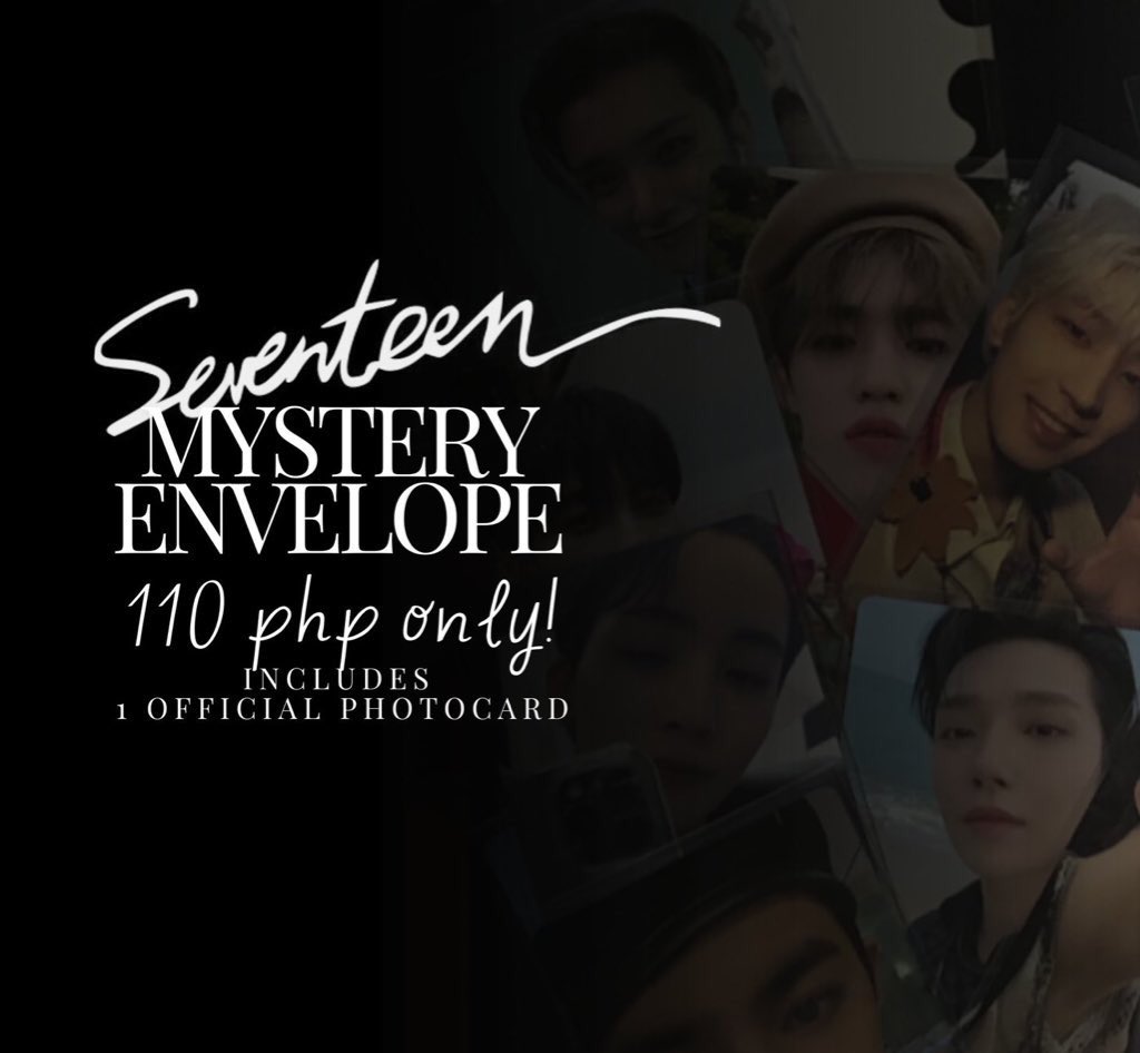 ot13cart's tweet photo. ˗ˋˏ svt mystery envelope ˎˊ˗

♡ only 110 per envelope

♡ cod available

♡ will include at least 1 official photocard (album pc/pob)

♡ mostly 95z and wonwoo 

will have multiple giveaways for the lucky buyers once slots are sold out

order here > https://t.co/iZ67vbWFtR https://t.co/0W7pYT6lQ9