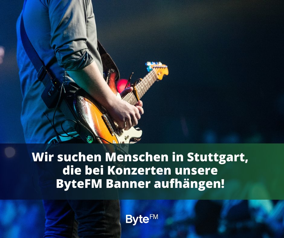 Musikfreund*innen in #Stuttgart: Ihr möchtet ByteFM unterstützen und kostenlos Konzerte besuchen? Dann werdet Teil unseres Banner-Teams! Schreibt uns an radio@byte.fm mit Betreff: „Banner in Stuttgart“. Wir freuen uns von Euch zu hören!