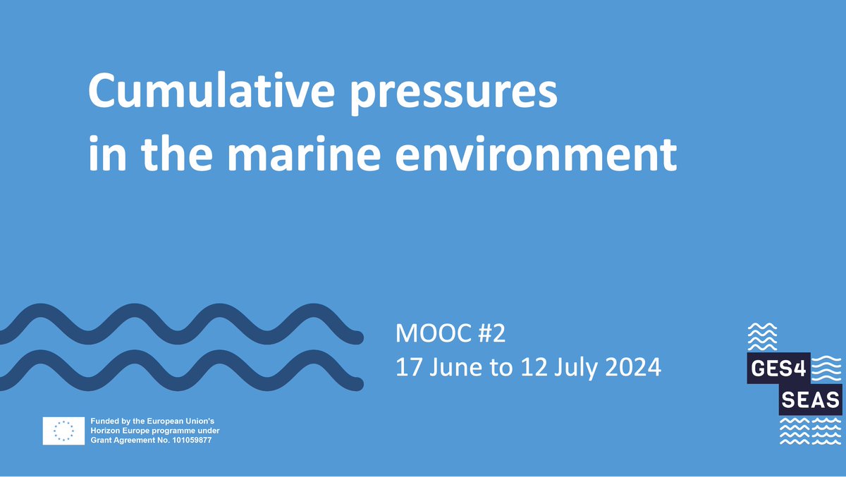Welcome to our #MOOC on Cumulative Pressures in the Marine Environment! 🌊 Over the next few weeks, we'll explore the impacts of various pressures on our ocean and how they interact. Stay tuned to learn why 1+1 does not always equal 2. #GES4SEAS #MarineConservation