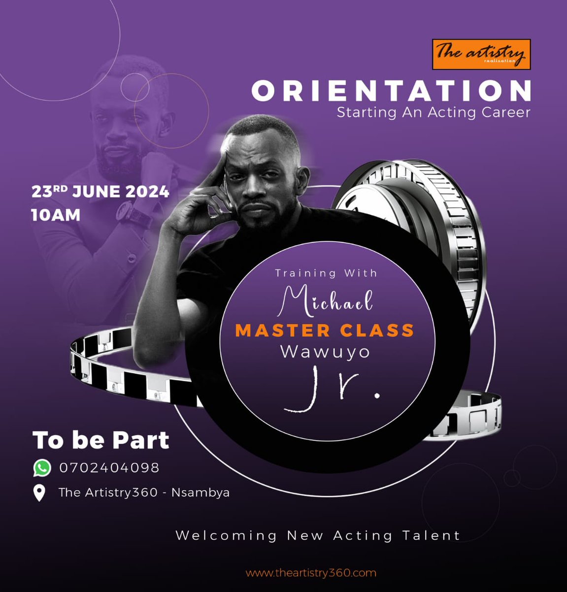 theartistry360's tweet photo. Learn from the Best,
Join us on June 23rd as we welcome the talented Michael Wawuyo Junior! Be inspired by his incredible work and acting expertise. Don't miss out on this opportunity to learn from a master of his craft. Contact the number on the poster to secure your spot. https://t.co/QnXtlAYnxs