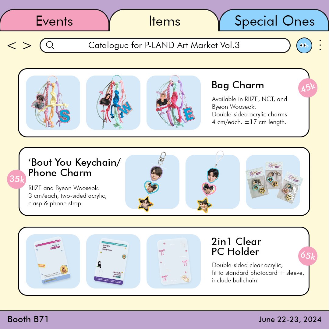 onour_shelf's tweet photo. [reshare &amp; likes are very appreciated♡]

We are going to P-LAND Vol.3💫

📍 The Krakatau, TMII
🗓 22-23 June 2024
🛒 Booth B71 with @nanamywaystudio 

The quantity is limited👀💗

#plandvol3_catalogue #plandvol3_riize #plandvol3_nctdream #plandvol3_byeonwooseok https://t.co/p7aSVaCa7C