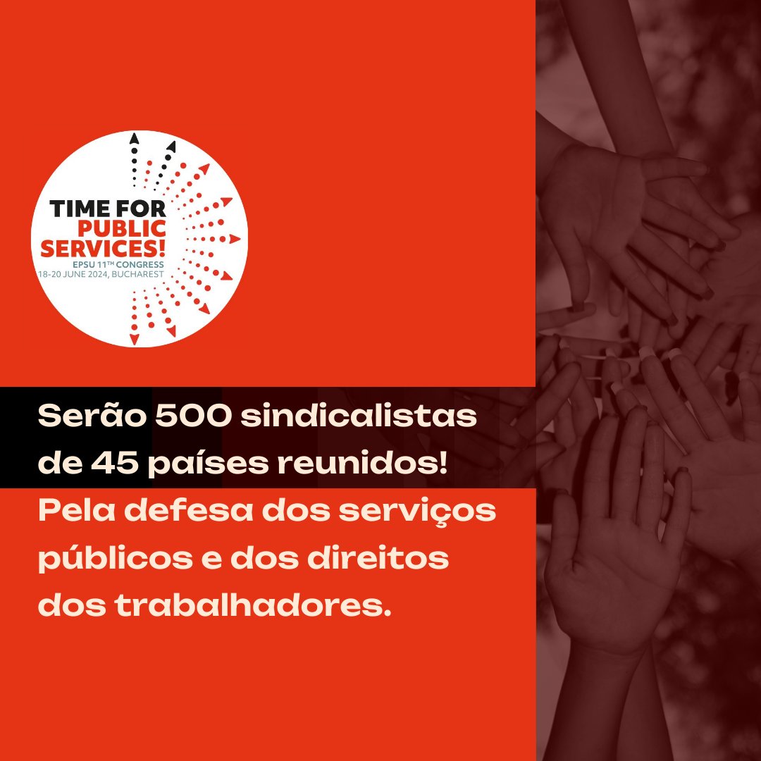 Vamos estar no congresso da <a href="/EPSUnions/">EPSU</a> no painel sobre a ação dos sindicatos no combate à crise climática, reiterando a urgência de uma #transiçãojusta com: 

➡️ Serviço público de energia, com produção de eletricidade 100% renovável
➡️ Serviço público de transportes elétricos