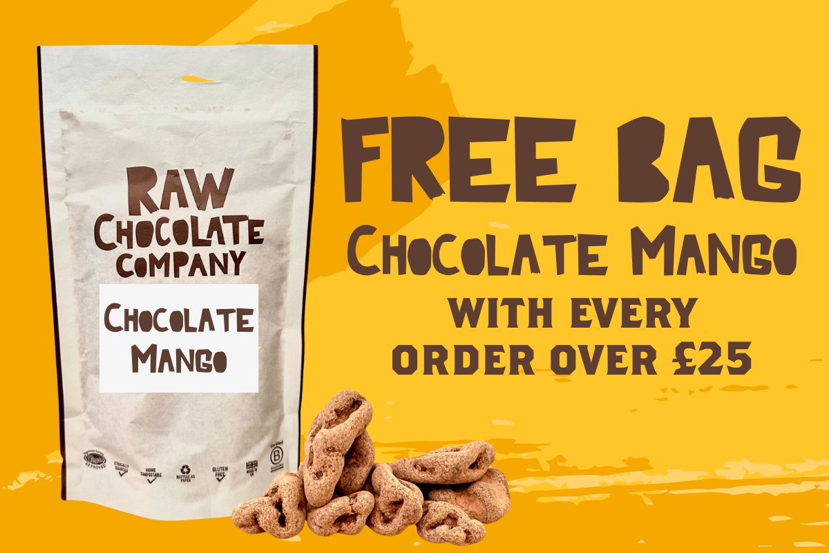 Raw Chocolate Company (@therawchocco) on Twitter photo Want a FREE bag of Chocolate Covered Mangoes?
Spend £25 today and we will throw in a bag for you 🥭🍫 Want a FREE bag of Chocolate Covered Mangoes?
Spend £25 today and we will throw in a bag for you 🥭🍫