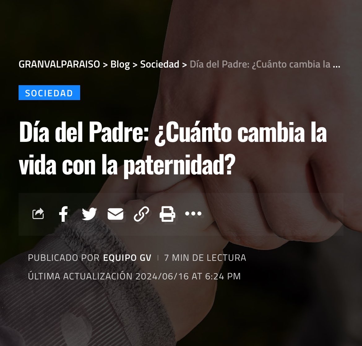 Día del Padre: ¿Cuánto cambia la vida con la paternidad? granvalparaiso.cl/sociedad/dia-d… vía <a href="/gvalpo/">Granvalparaiso.cl</a>