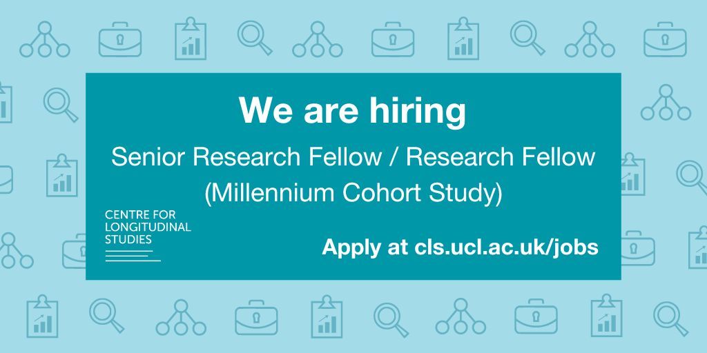 🚨 Job alert! 
This role is an exciting opportunity to work on the world-renowned Millennium Cohort Study, including analysing data from the Age 23 Sweep (now underway!). 
Apply by Friday 21 June. More details on our website: bit.ly/3KuzL1x 
#ResearchJobs #MCS