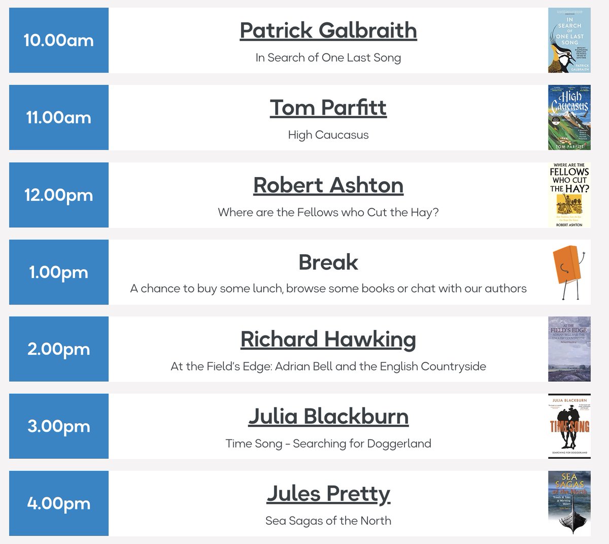 Richard Hawking (@the_fields_edge) on Twitter photo Looking forward to taking part in the inaugural Leiston Book Festival with <a href="/PaddyGalbraith/">Patrick Galbraith</a>, <a href="/JulesPretty1/">Jules Pretty</a>, <a href="/parfitt_tom/">Tom Parfitt</a>, <a href="/robertashton1/">Robert Ashton</a> and Julia Blackburn with book sales managed by <a href="/abbieyvette/">Halesworth Bookshop</a> from Halesworth Bookshop:
Sat Sept 7th 2024
Tickets here: leistonbookfestival.co.uk/festival-progr… Looking forward to taking part in the inaugural Leiston Book Festival with <a href="/PaddyGalbraith/">Patrick Galbraith</a>, <a href="/JulesPretty1/">Jules Pretty</a>, <a href="/parfitt_tom/">Tom Parfitt</a>, <a href="/robertashton1/">Robert Ashton</a> and Julia Blackburn with book sales managed by <a href="/abbieyvette/">Halesworth Bookshop</a> from Halesworth Bookshop:
Sat Sept 7th 2024
Tickets here: leistonbookfestival.co.uk/festival-progr…