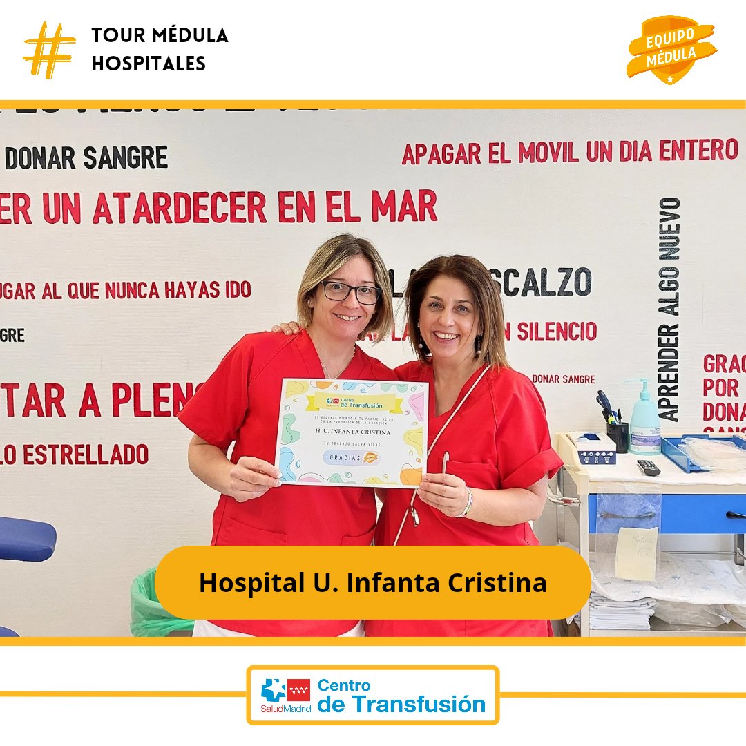 EquipoMedula's tweet photo. ¡Seguimos con el #TourMédula #Hospitales!
Hoy nuestro agradecimiento va para el extraordinario equipo del @getafe_dona y @Parla_Dona.
🧡 Su compromiso y esfuerzo diario son invaluables.

🟠 En tu sala de donación comienza la vida.
¡Te esperamos, donante!
 #DonarEsVivir https://t.co/nHLj0vWUIr