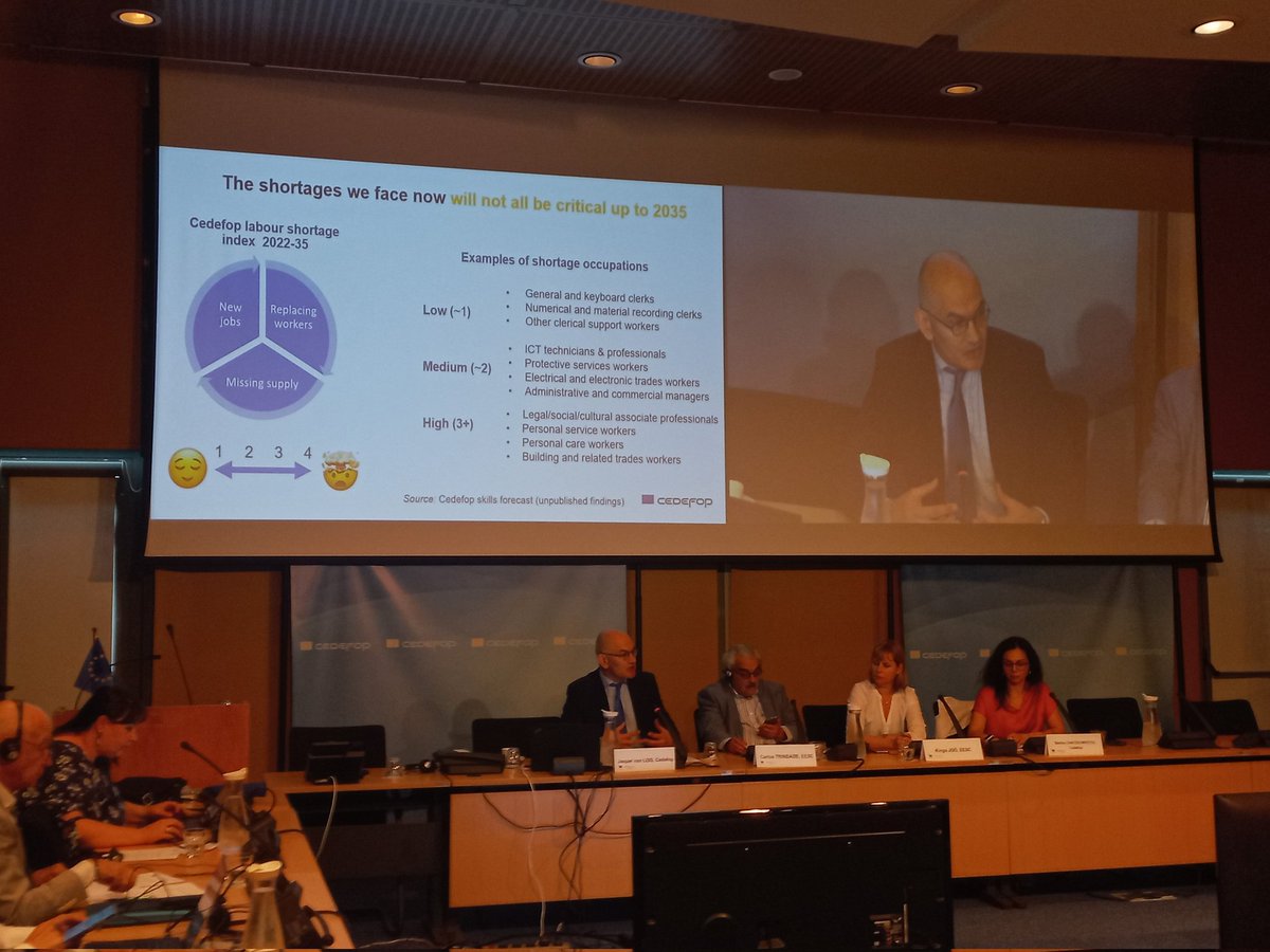 Cedefop's tweet photo. "A mindset and systemic change needs to take place at the way we address #skills #reskilling #skillsshortages (within & beyond the workplace) for a just digital & #greentransition to take place."
#CedefopLMO mtg. https://t.co/afRgRjVcuV