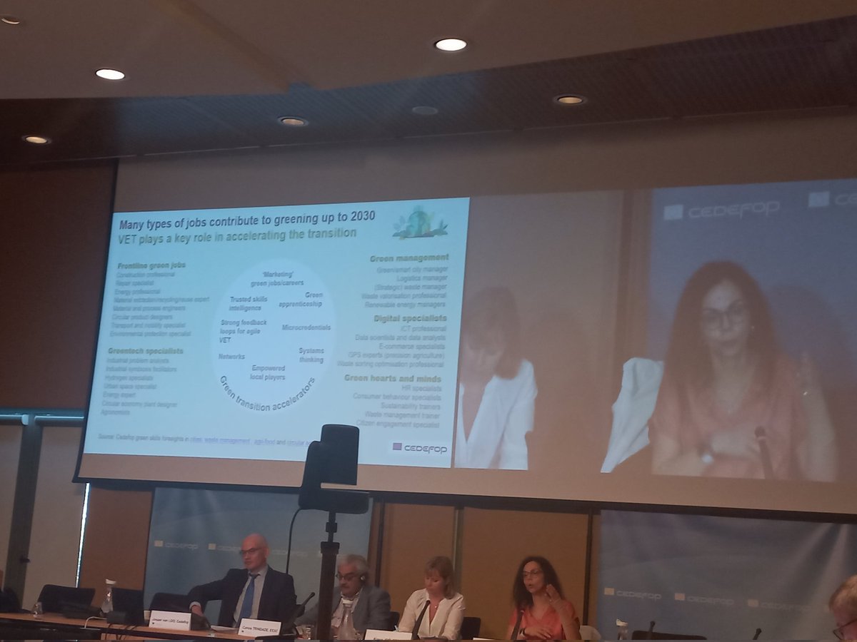 Cedefop's tweet photo. "A mindset and systemic change needs to take place at the way we address #skills #reskilling #skillsshortages (within & beyond the workplace) for a just digital & #greentransition to take place."
#CedefopLMO mtg. https://t.co/afRgRjVcuV