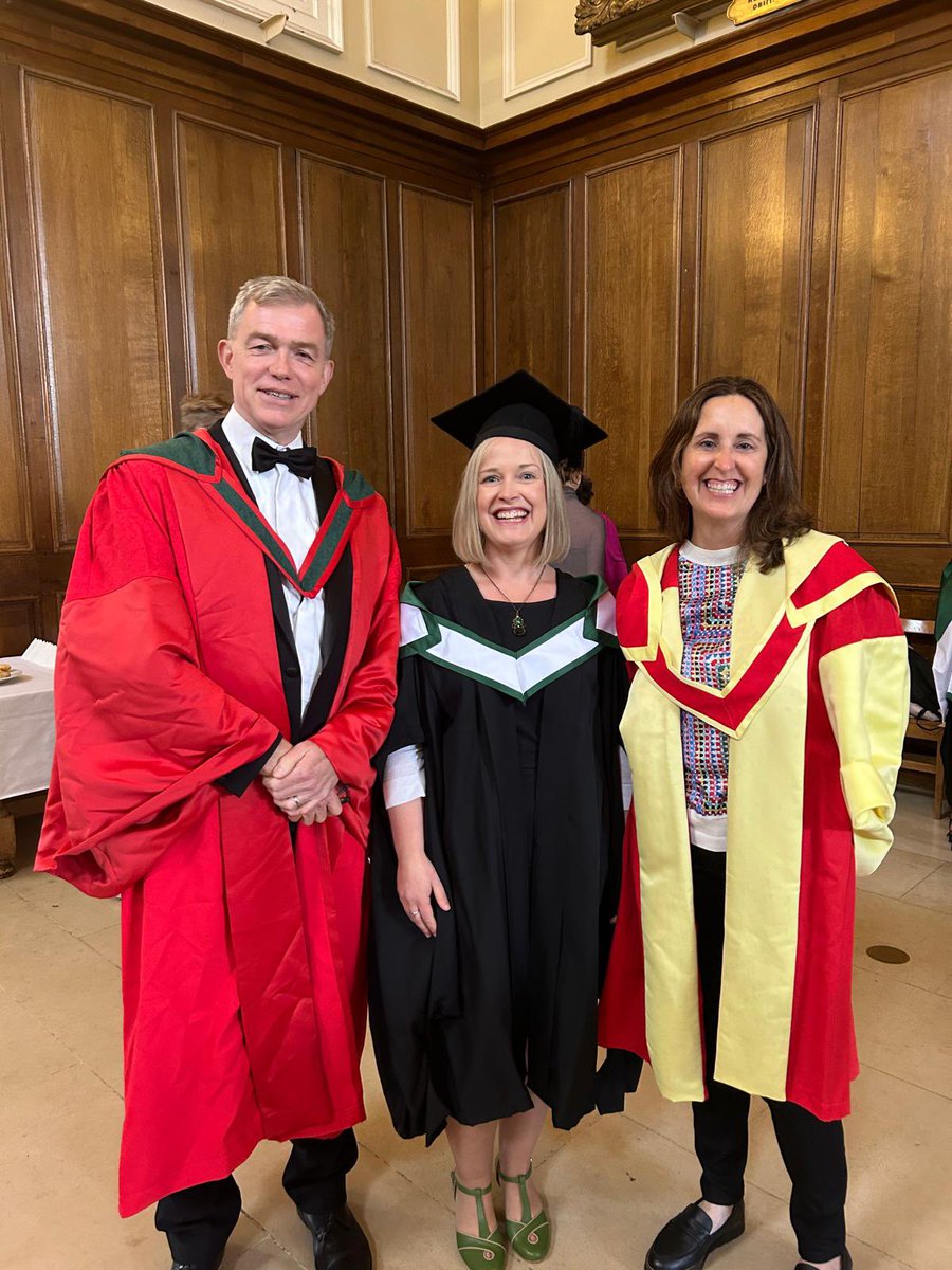PatriciaFlynnOT's tweet photo. So proud to graduate from @tcd_ot @TrinityMed1 with a Masters of Science (Research) exploring #parentinfantsleep as co-occupation. Massive thanks to supervisors @SpirtosMichelle @deanna_gibbs! And to @TCDRegistrar for the inspiration: this is a time of Commencement! #KnowSleep https://t.co/6OnlVtQ5mZ