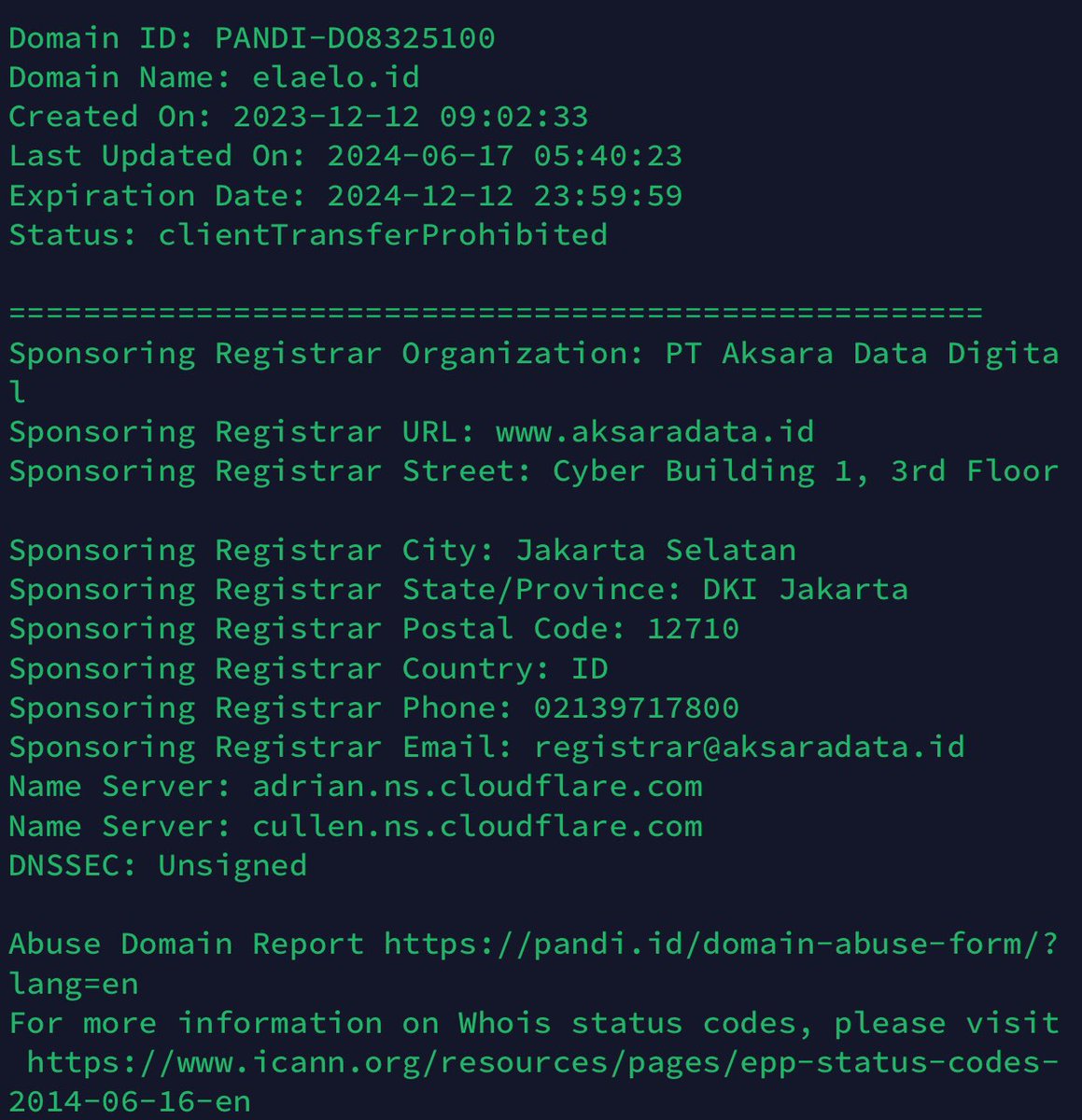 Gank_Of_Petojo's tweet image. Domainnya diregister &amp;amp; dikelola lewat PT Aksara, pemiliknya tdk disebutkan, sesuai dgn ketentuan @Pandi_ID 

Jadi Aksara belum tentu pemilik web tersebut krn hanya berperan sebagai Registrar yaitu pihak yg berhak mengurus pendaftaran nama domain .id