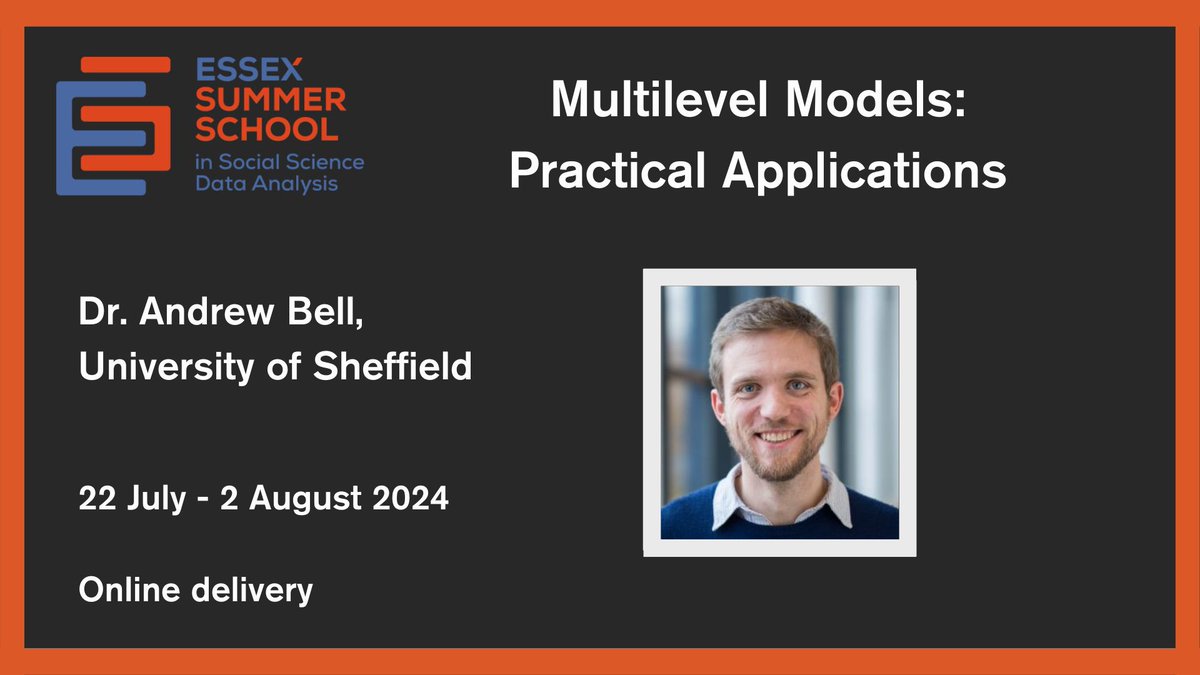 Do you need to apply multilevel modelling in your research? 

This two week online course introduces you to a range of basic and advanced multilevel techniques using MLwiN or R.

Find out more about the course➡️ 
bit.ly/4bmbx4B 

#ESS2024