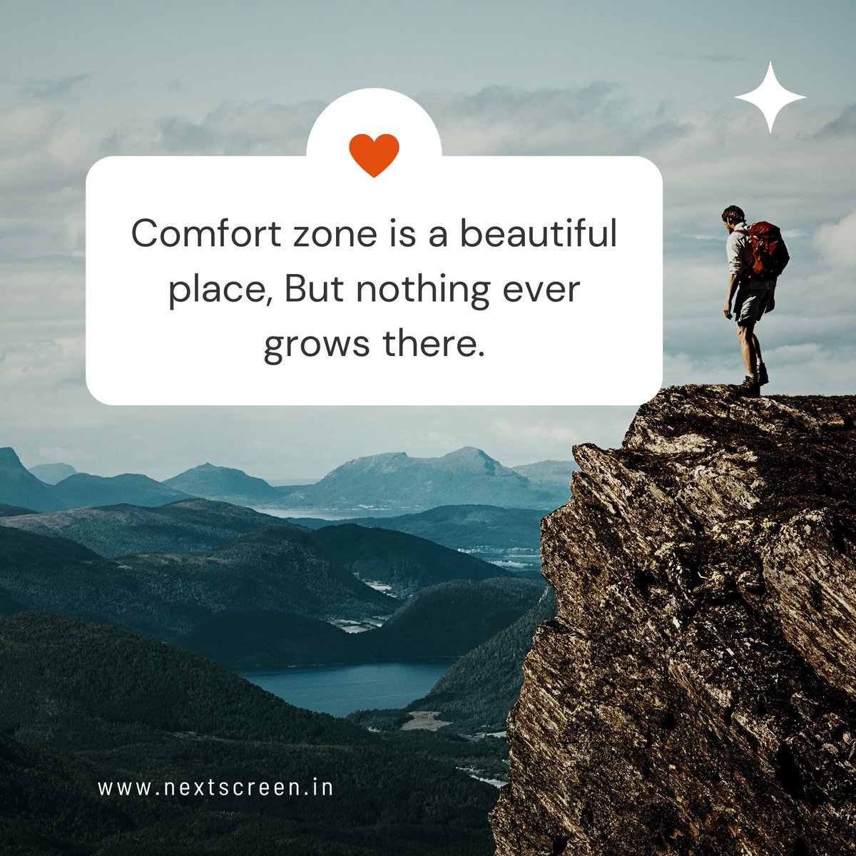 next_screen's tweet image. Comfort zone is a beautiful place, But nothing ever grows there. 😇
.
.
.
#inspirational #inspirationalquote #inspirationalwords #inspirationalquotes  #motivation #motivational  #motivationquotes #motivationalquotes #comfort #struggle #hardwork #nextscreeninfotech