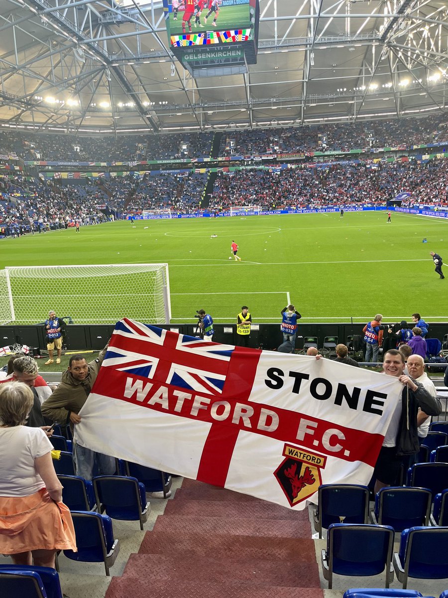 SocialEngland66's tweet photo. Watford at England v Serbia. https://t.co/NGO39uEbnf